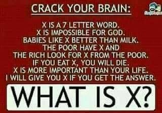 Crack Your Brains!! What Is X??